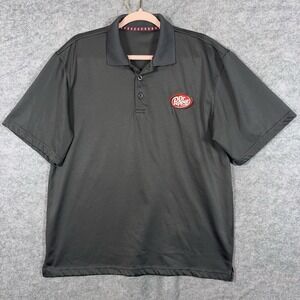 Dr Pepper Polo Short Mens Sz L Gray Logo Lightweight Workwear